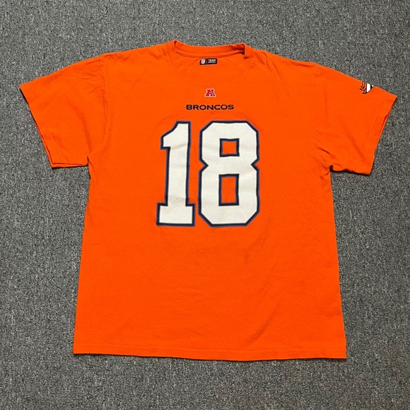 NFL Other - Denver Broncos Peyton Manning‎ 18 Orange NFL Team Apparel T Shirt Mens Large